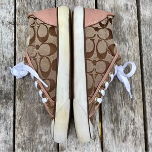 Coach Barrett leather monogram lace up sneakers